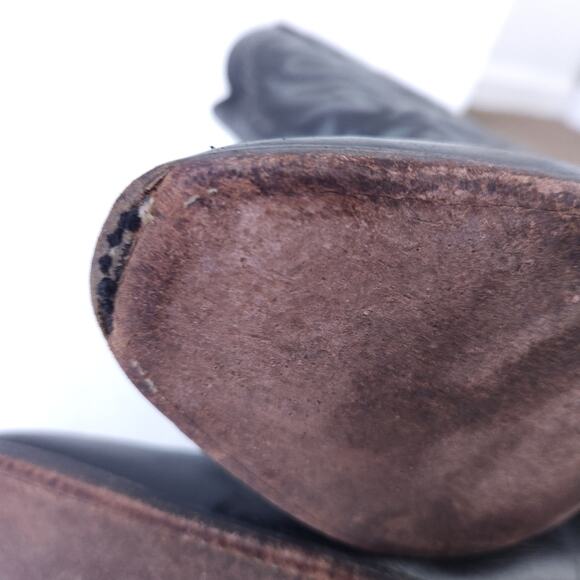 Dan Post Leather Cowboy Boots Men Size 8 Black Western Round Toe Boots - Picture 6 of 7